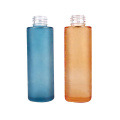 150ml empty refillable frosted glass lotion bottle cosmetic bottle with wooden cover and pump